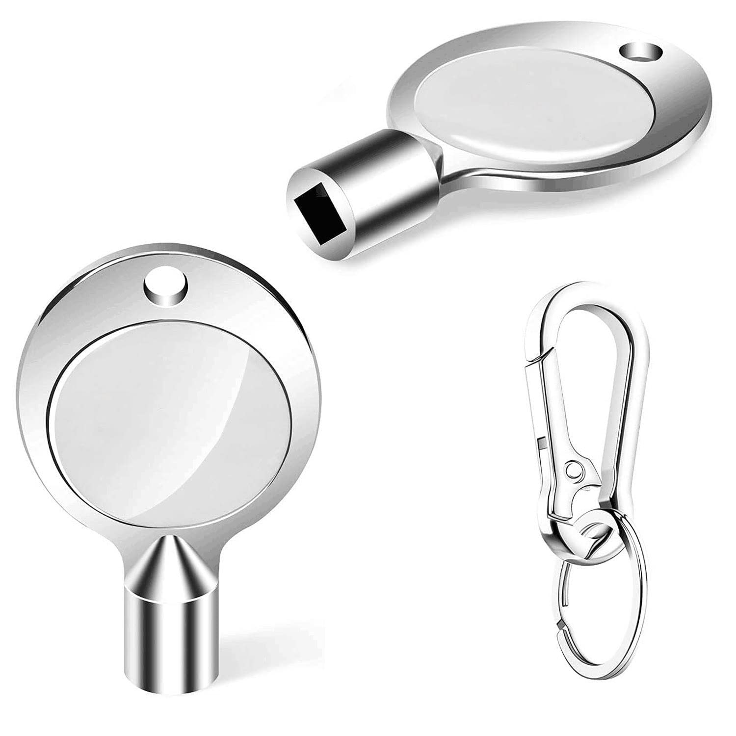 oumuik 2pcs Radiator Key with a Keychain 5 mm Square Opening Keys,Radiator Bleed Key for Meter Box Radiators and Faucet