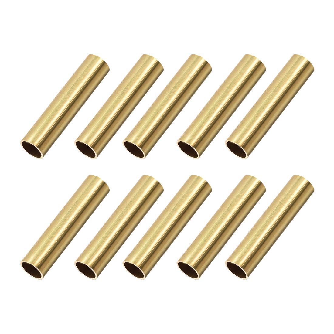 sourcing map Brass Round Tube, 7mm OD 0.5mm Wall Thickness 30mm Length Seamless Pipe Tubing for DIY Crafts 10 Pcs