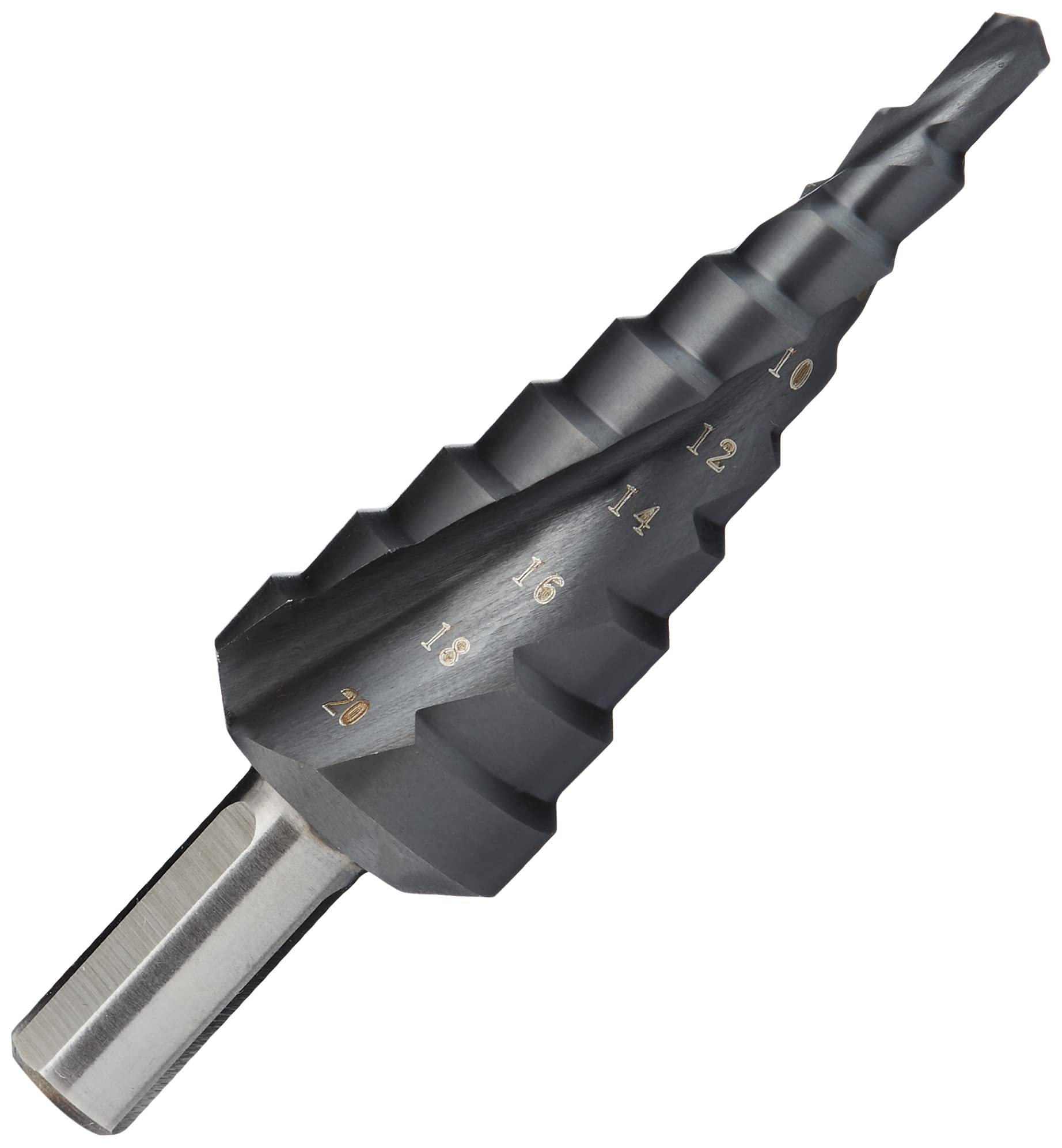 HSS TIALN stepped conical drill Helical flutes Ø 4>20Mm