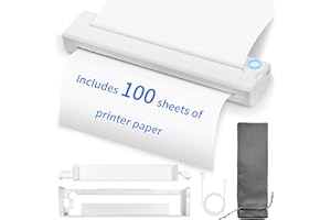 Gxegauy Portable Printer, Inkless Printer,Wireless Printer no Ink,Portable Printers Wireless for Travel,Inkless, Compatible with Android and iOS Phone & Laptop (Includes 100 Sheets of Printer Paper)
