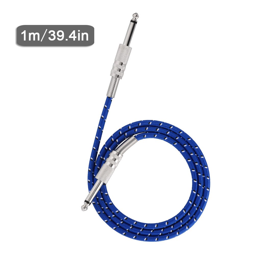 Mono Guitar Cable, Guitar Instrument Cable, Male to Male Mono Audio Wire Cord Guitar Cable 6.35mm for Musical Instrument Professional (1M)
