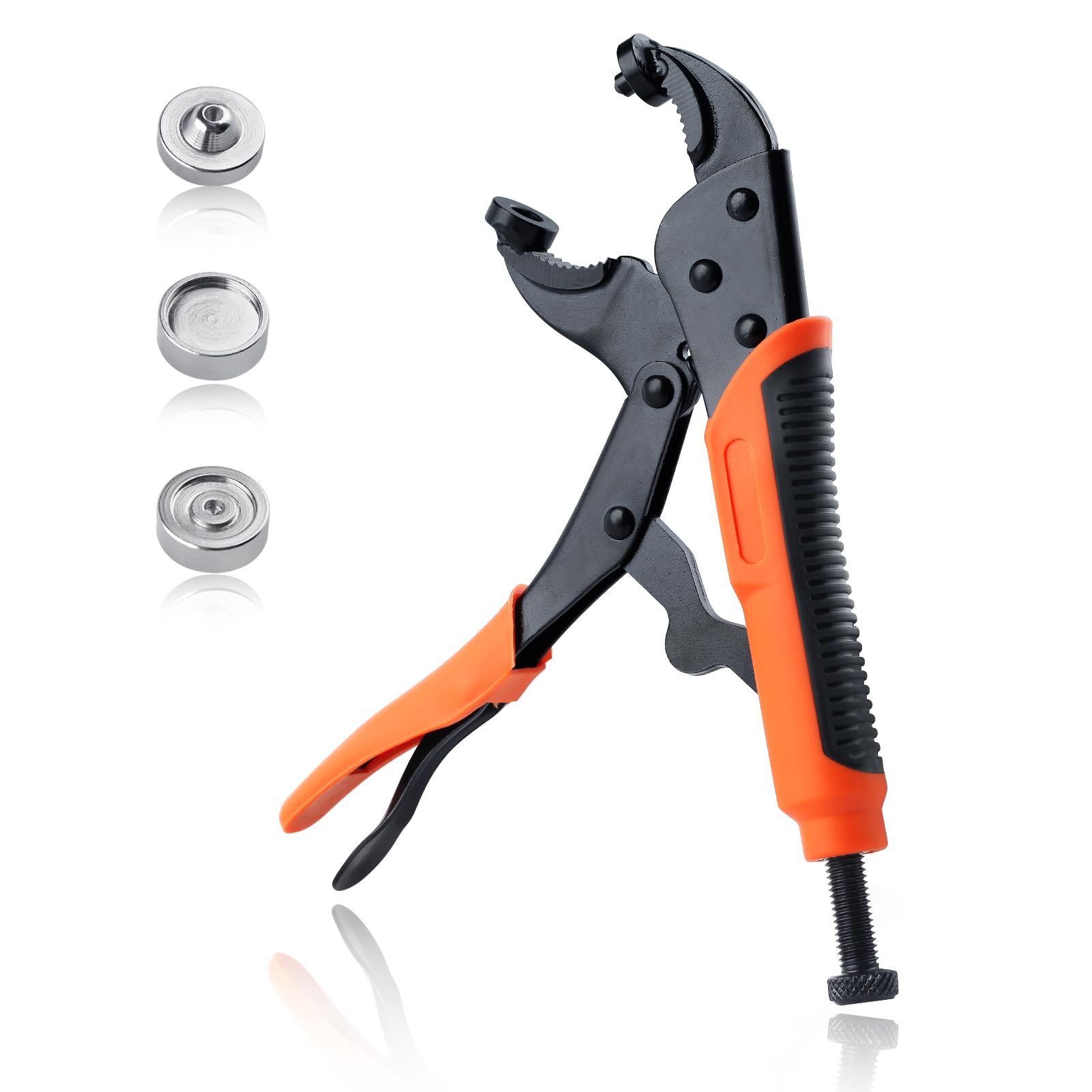 GOLD DEER Adjustable Snap Setter Tool with 3 Interchangeable Dies Heavy Duty Snap Fasteners Kit Snap Installation Set Fastener Pliers Tool Kit for Metal Snaps, Repairing Boat Covers, Canvas, Sewing