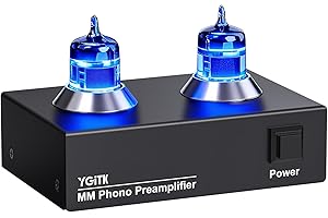 YGiTK Tube Phono Preamp, MM Turntable Preamplifier, 6J2 Vacuum Hi-Fi Headphone Amp for Home Theater/Record Player/Stereo Ampl