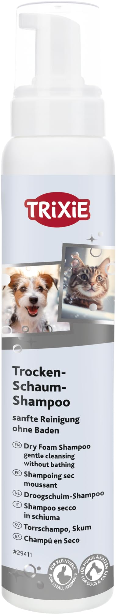 TRIXIE Dry Foam Shampoo – Coat care without water – Gentle cleansing – For dogs, cats & small animals – Deodorising – 450 ml – 29411