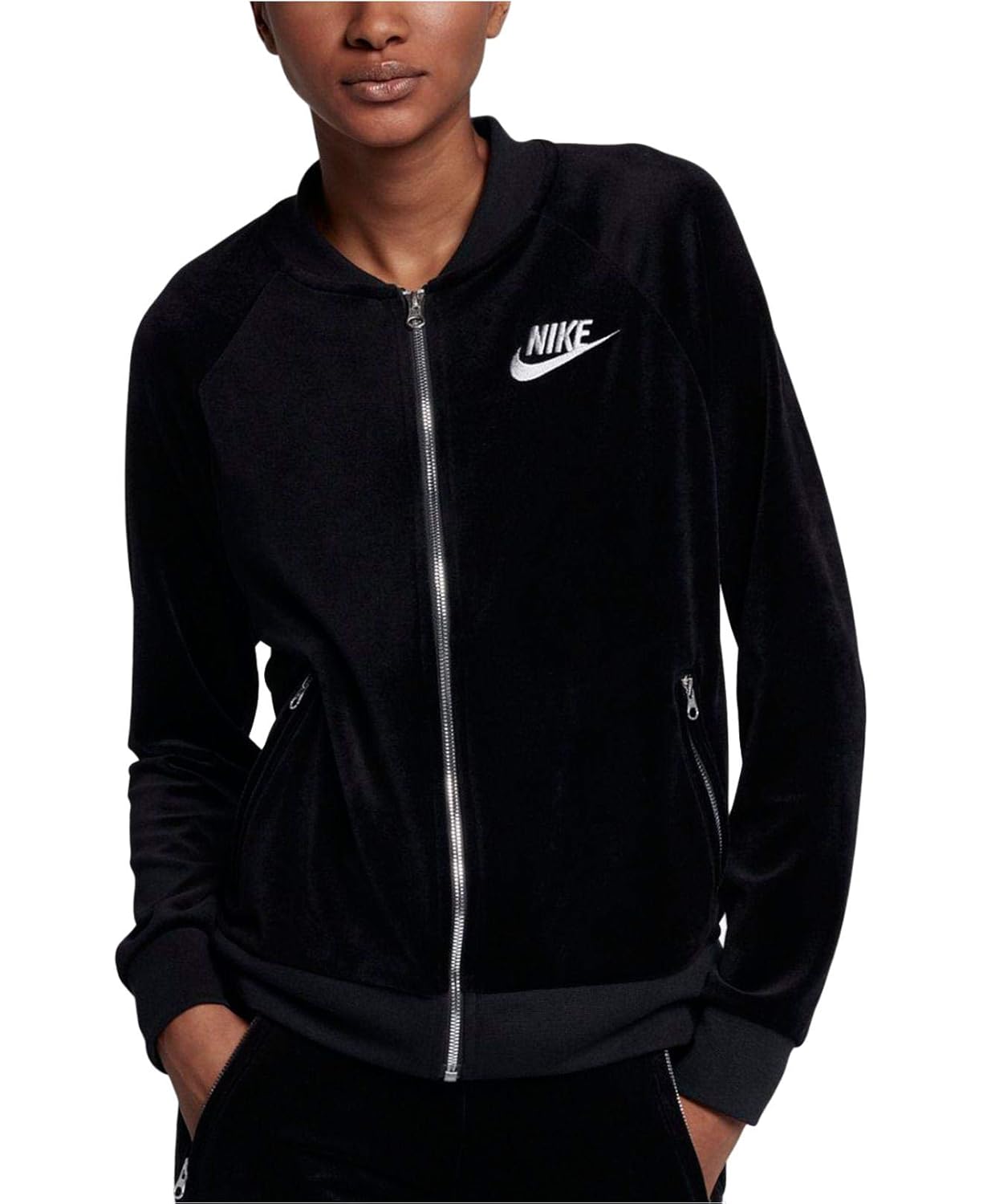 nike velour track jacket women's