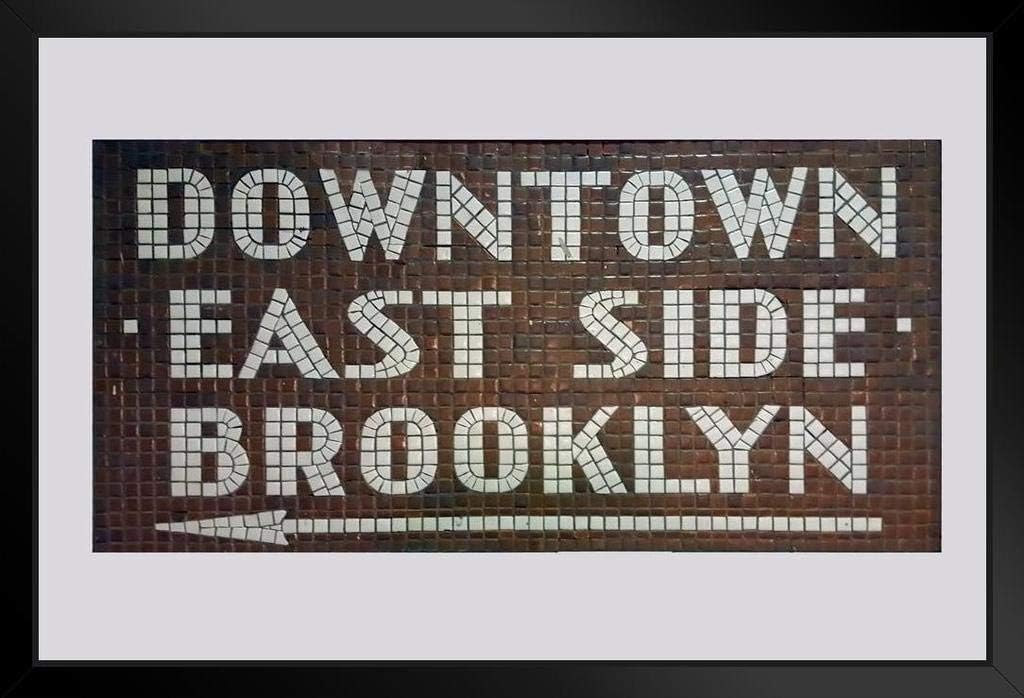Amazon Com New York City Subway Mosaic Sign Downtown East Side Brooklyn Art Print Stand Or Hang Wood Frame Display Poster Print 13x9 Posters Prints