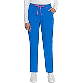Med Couture Scrub Pant for Women Mid Rise Drawstring Tapered Leg - Missy Fit Cargo Pant with Rib-Knit Waistband - MC101