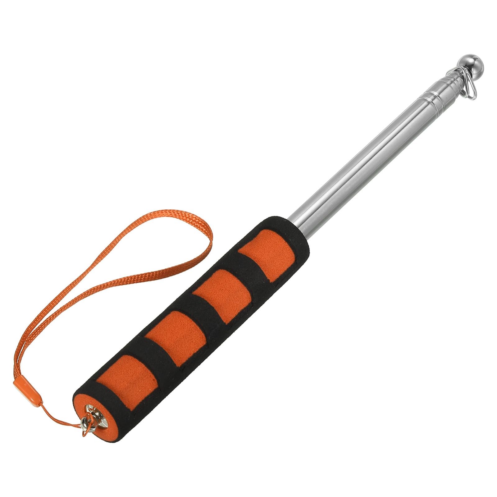 PATIKIL Telescopic Handheld Flagpoles, 4 Feet Sponge Handle Stainless Steel Telescoping Flag Poles Tour Guide Flag Pole, 6 Sections, Orange