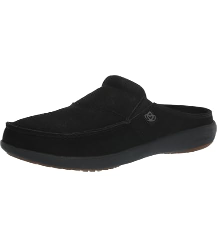 Spenco Mens Dundee Wool Slipper Black Shoes (NWT) Spenco Dundee Wool SP2003BCM Mens Black Suede Slip On Clogs  main image 2