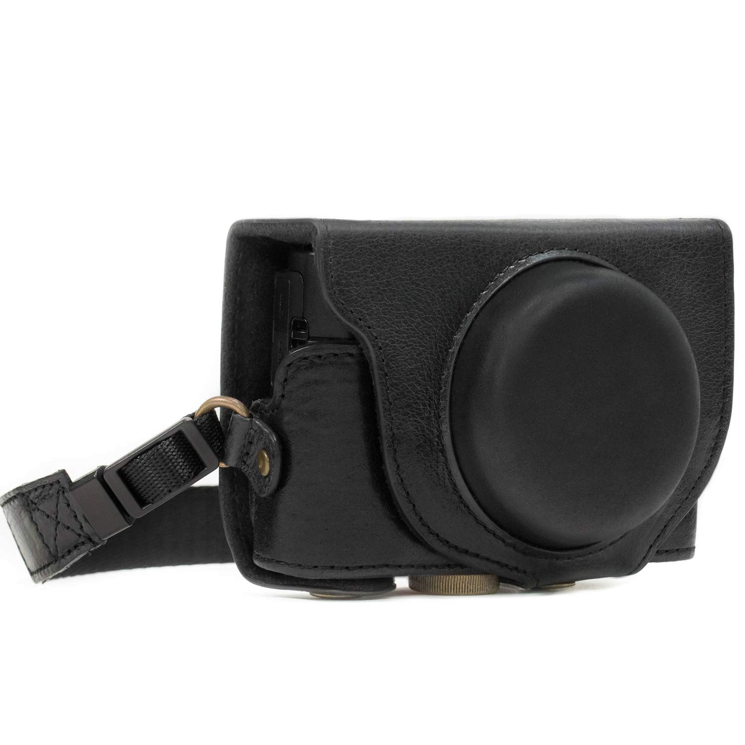 MegaGear Genuine Leather Camera Case for Sony Cyber-shot DSC-RX100 VI, V, IV - Black — image 1