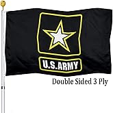 US Army Military Flag 3x5 Outdoor Double Sided- American United States Army Star Black Flags 3 Ply Heavy Duty Fade Resistant Banner for Outdoor Indoor Garage Wall