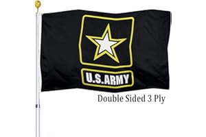 UTSANG US Army Military Flag 3x5 Outdoor Made In USA Double Sided- American United States Army Star Black Flags 3 Ply Heavy Duty Fade Resistant Banner for Outdoor Indoor Garage Wall