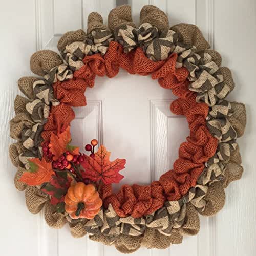 Amazon.com: Burlap Thanksgiving Wreath - Fall Wreath for ...