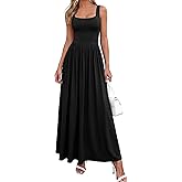 BTFBM Summer Dresses for Women 2026 Maxi Casual Square Neck Flowy Long Sundress Spring Wedding Guest Cocktail Dress