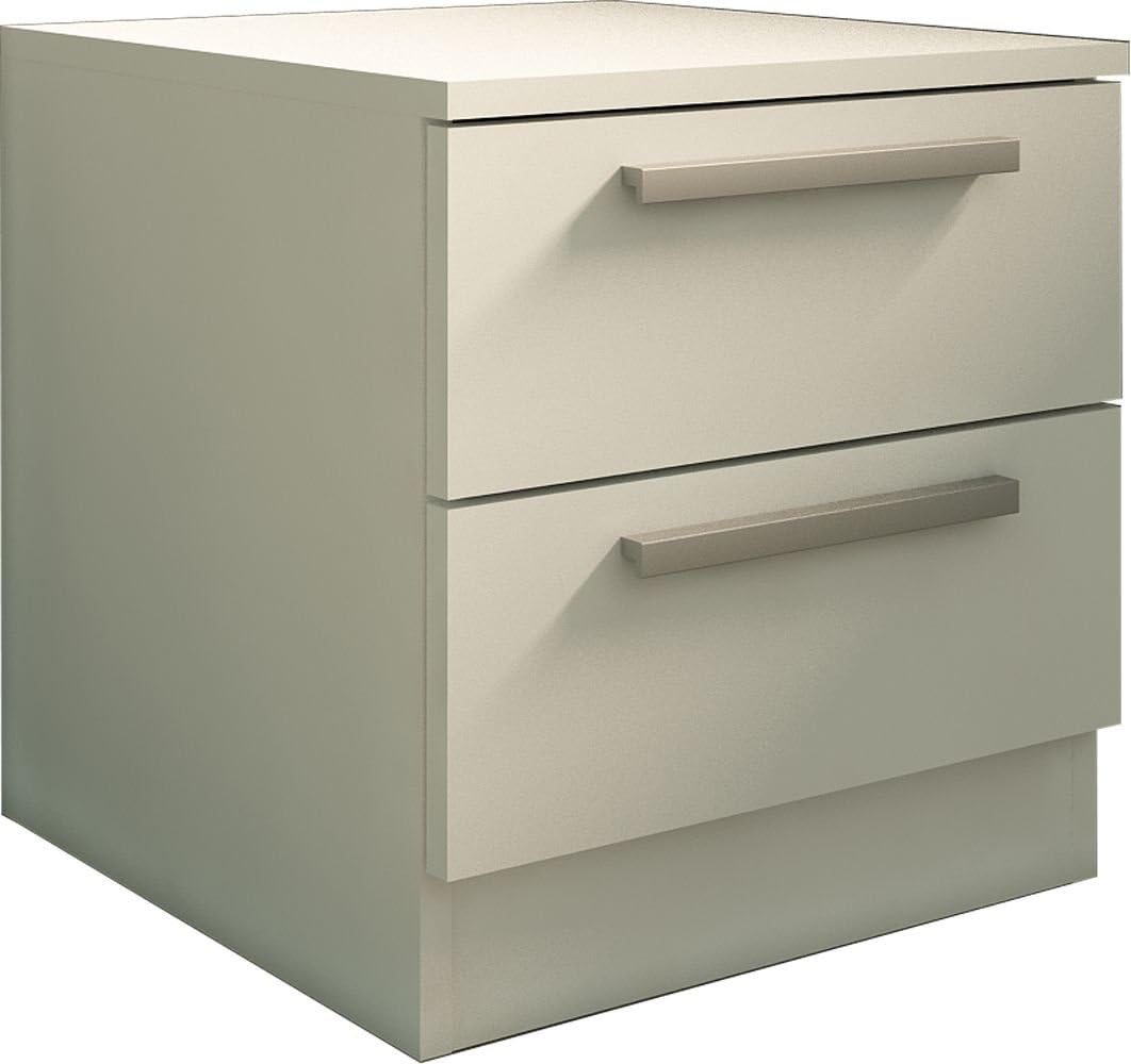 Trasman 1013BLANCO 2-Drawer Bedside Cabinet, Wood, white, 40 x 40 x 42 cm
