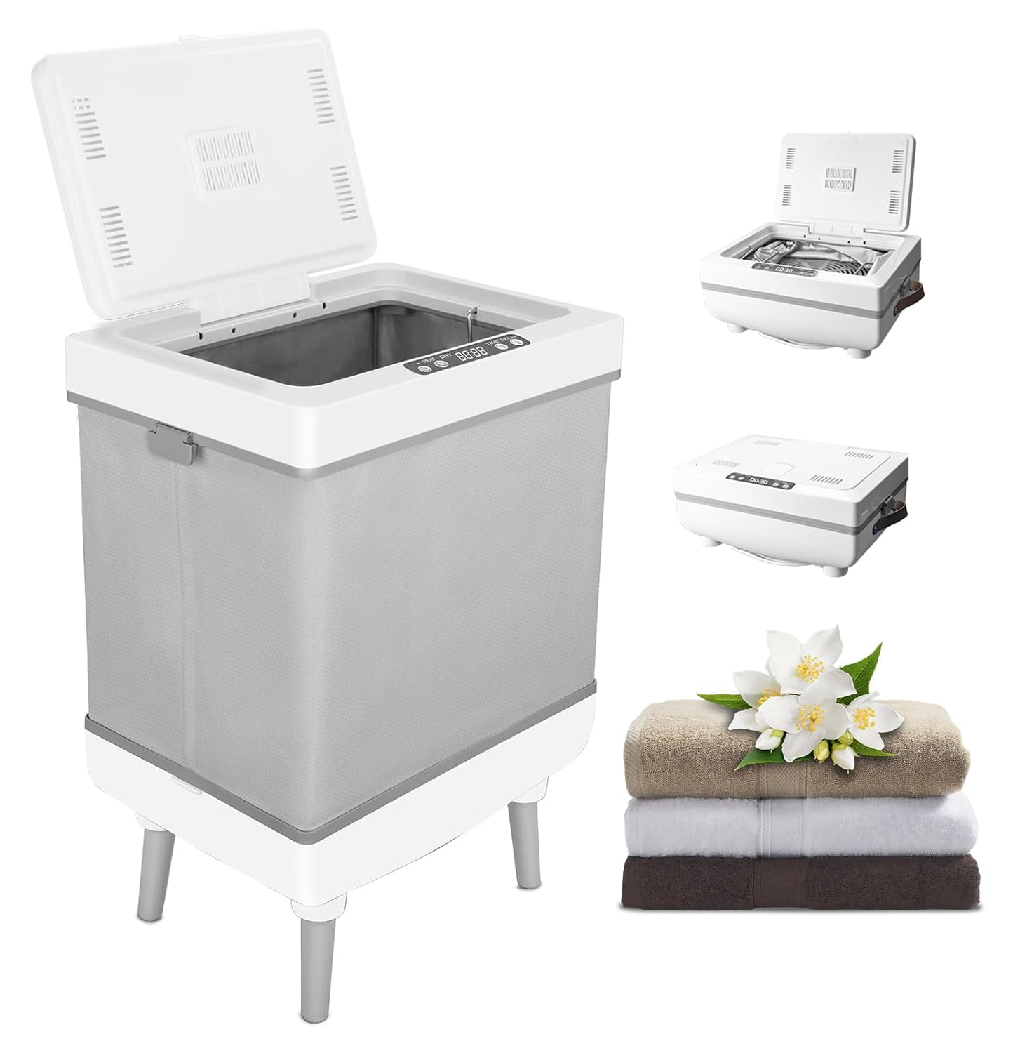 Photo 1 of RESIDESY Foldable Towel Warmer & Dryer Bucket, 35L Electric Hot Towel Cabinet for Bathroom, Spa, Salon with Dual Modes (Heat/Dry), Patented Airflow Tech, Delay Start &