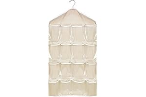 Hanging Storage Bag for Closets 16 Pockets Closet Hanging Organizer for Socks Bras and Underwear 28.7x16.5 Inch