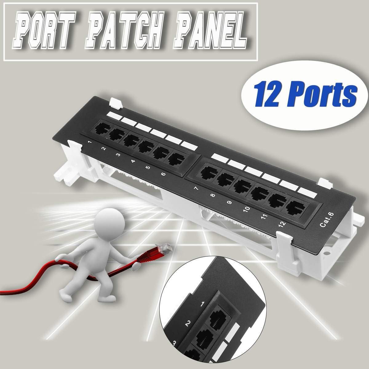 Amazon.com: 12 Port CAT6 Network Mini Patch Panel Ethernet Network Wall ...