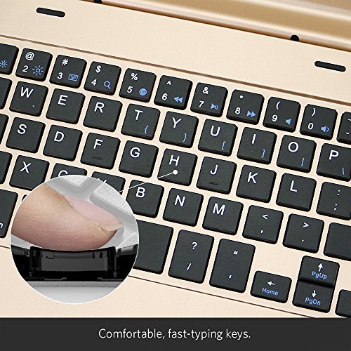 iPad Mini 4 Keyboard Case, iEGrow F1+ Ultra Slim Clamshell Lightweight Keyboard Case for iPad Mini 4 Model A1538/A1550(Gold) - Thumbnail 6