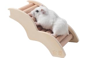 Tafit Hamster Ladder Bridge - Wooden Hamster Climbing Toy for Cage Decor and Accessories, Ideal for Hamsters, Gerbils, Mice, and Small Animals（Small-6.3"）
