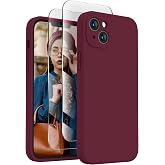 FireNova Designed for iPhone 13 Case, 6.1", Plum (Burgundy) | Silicone Upgraded [Camera Protection] Phone Case, with Soft Anti-Scratch Microfiber Lining Inside
