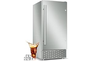 SOZT Commercial Under Counter Ice Maker Machine - 120 LBS/Day, Built in Installation, Auto-Clean,Reversible Door, Built 25LBS Ice Storage, Stainless Steel Ice Machine for Home & Business Outdoor Use