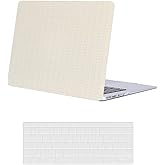FFBOFFC Laptop Hardshell Cover Compatible with MacBook 12 Inch Case with Retina Display 2017 2016 2015 Release Model A1534, Leather Shell Hard Cover Case for Retina 12", Light Beige