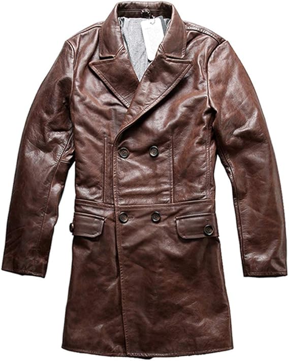 Amazon 本革レザージャケット 牛革 ビジネス トレンチコート メンズレザーコート冬服 フライトジャケット バイクジャケット 防風防寒 コート ジャケット 通販
