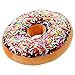 ChezMax Round Donut Pillow 16 Inch, Soft Decorative 3D Print Seat Pad Cushion, Comfortable Plush Funny Cute Food Shaped Stuffed Throw Pillow for Adult Kids Couch Floor Chair Sofa Office-Color Sugar