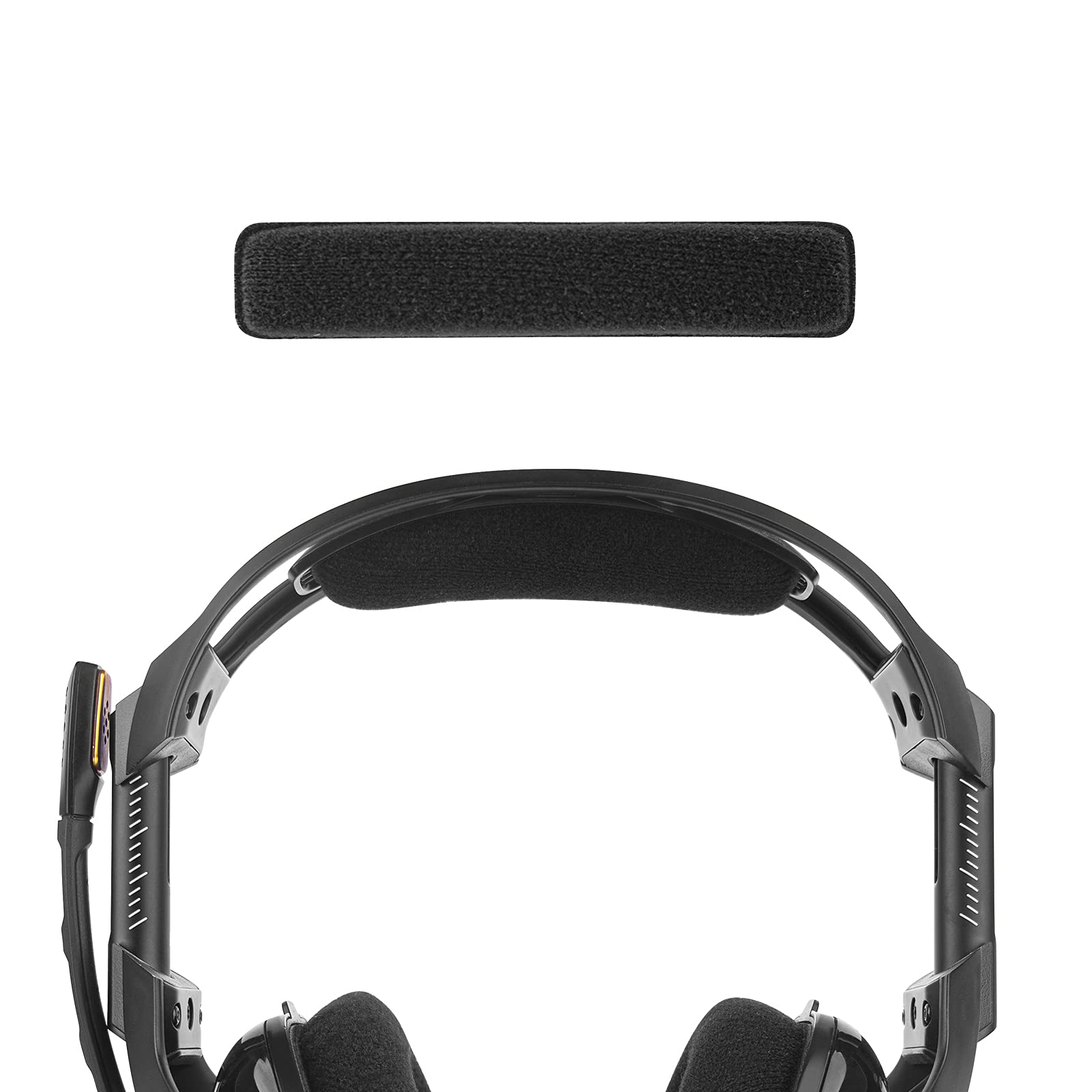 Geekria Velour Headband Pad Compatible with Astro A50 Gen 3/ Gen 4 Headphones, Replacement Band Repair Part (Black)