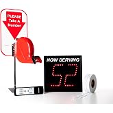 Microframe 2-Digit Take A Number System, Complete Electronic Customer Queue System with LED Number Display, Ticket Dispenser, Call Controls and Ticket Roll, Made in USA