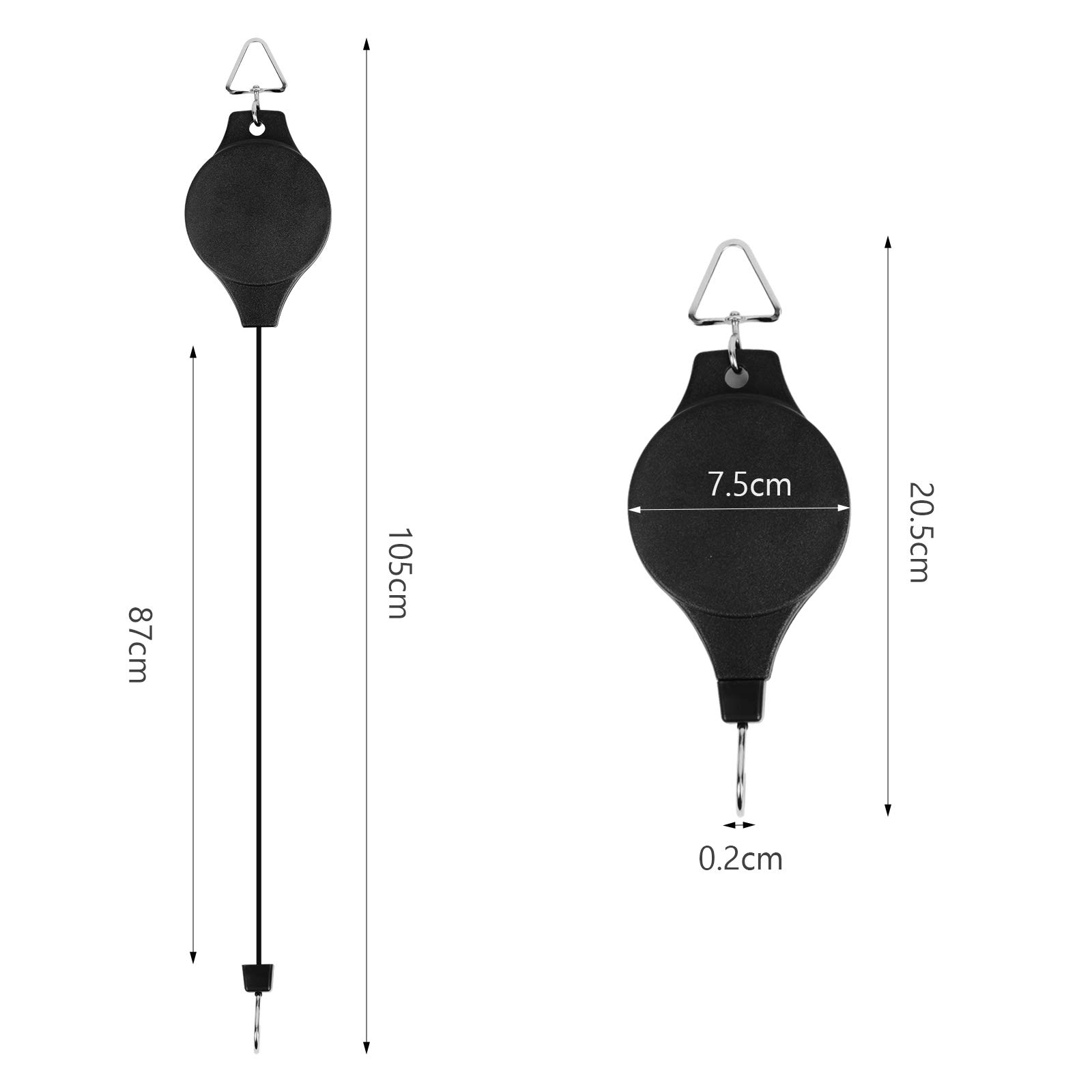 TAZEMAT 2pcs Plant Pulley Adjustable Basket Hook for Flowers and Birds Feeder Pots Garden Retractable Heavy Duty Hanger Indoor Household Flowerpot Hanging Pull Down Hook Outdoor Decorations