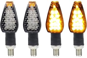 FACAILAHA 4Pcs Smoked Universal LED Turn Signal Lights Motorcycle Front Rear Amber Blinkers Compatible with Harley Touring ADV Enduro Suzuki Yamaha