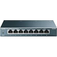TP-Link TL-SG108 | 8 Port Gigabit Unmanaged Ethernet Network Switch, Ethernet Splitter | Plug & Play | Fanless Metal Design |