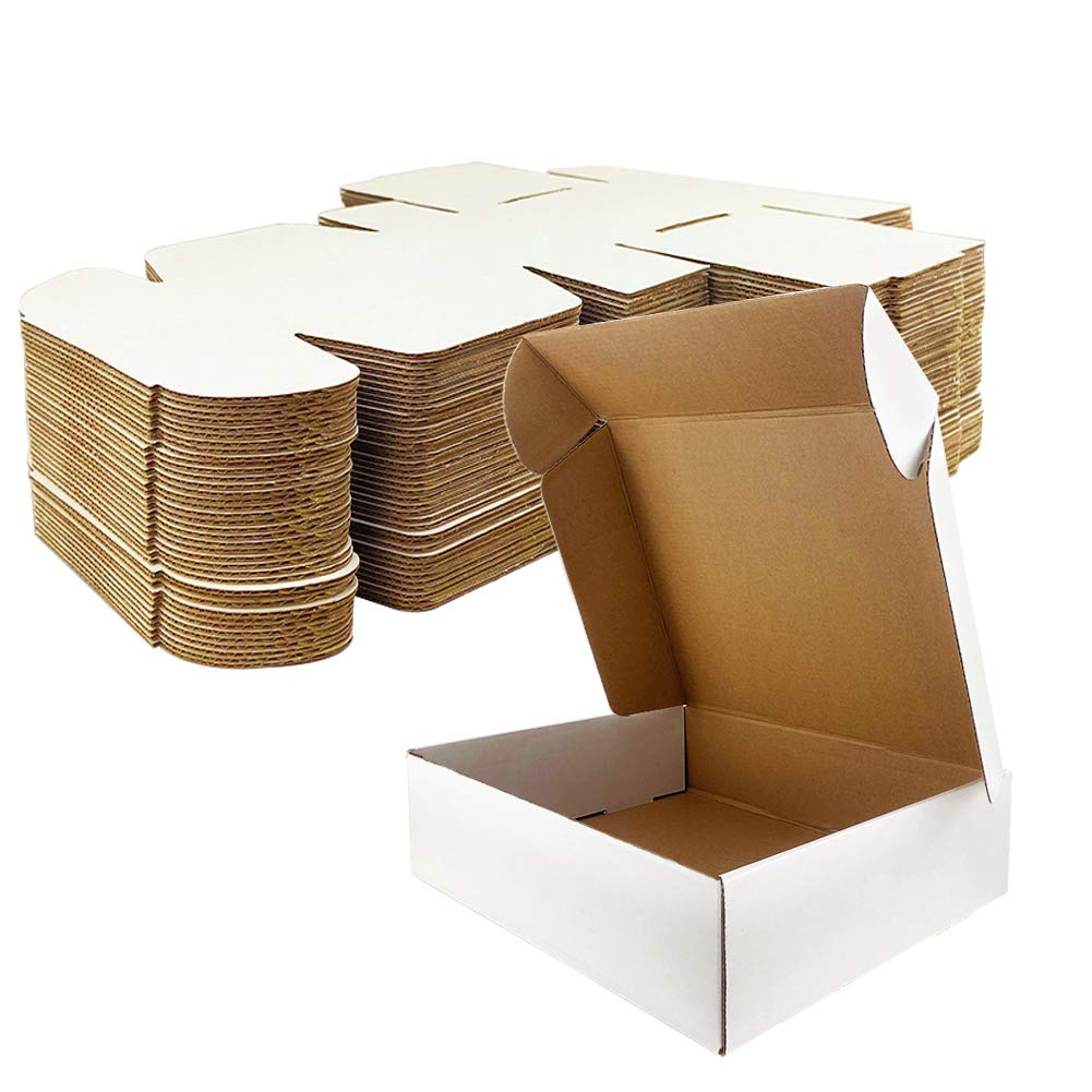 Giftgarden White Shipping Boxes 18x12x5cm(7"x5"x2"), 25 Pack Small Cardboard Corrugated Postal Mailing Boxes