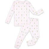 moimoln 6M-8Y Baby & Toddler Girl Floral Pajamas Soft Modal Cotton Breathable Snug-Fit Long Sleeve Sleepwear Set
