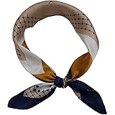 Lemoyoung 100% Pure Mulberry Silk Scarf 21"x21" Lightweight Neckerchief Head Scarves Women Men Small Square Printed Scarves