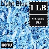 1 LB Light Blue Shred Gift Basket Shred Crinkle Paper Filler Bedding by COTU (16 oz)