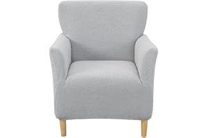 CRFATOP Stretch 1 Piece Chair Covers with Arms Jacquard Accent Chair Cover Armchair Flower Soft Banquet Armchair Covers Washable Chair Slipcovers for Living Room Office Reception Reading Sofa,31