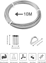 TooTaci 3mm Stainless Steel Wire Rope 10M Kit with 10 Crimping Sleeves & 4 view 2