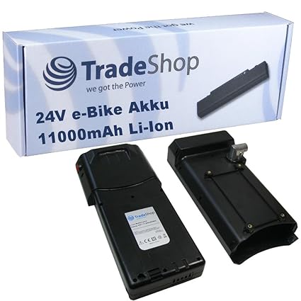 Trade-Shop 11000mAh 24V 264Wh Gepäckträger Universal Akku für eBike Pedelec Elektrofahrrad mit Panasonic Zellen UR18650AA + 2