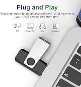 KEXIN 16GB USB Flash Drive 5 Pack Swivel USB Memory Stick with LED Light view 4