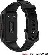 EasyULT Replacement Strap for Huawei Band 7 6 Honor Band 6 Black Silicone Soft view 6