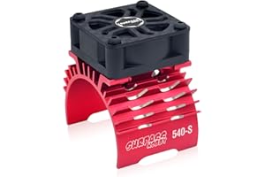 SURPASS HOBBY USA Surpass Hobby RC Motor Fan, 28000RPM Alluminum Motor Fan with Heatsink for RC Car 1/8 1/10 Scale 540 550 3650 3660 3670 Motor (Single Red)
