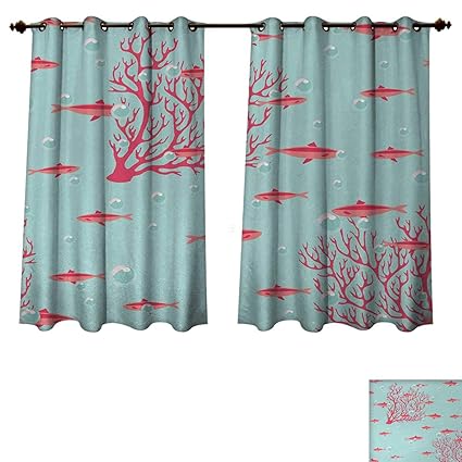 Amazon Com Anzhouqux Coral Blackout Curtains Panels For