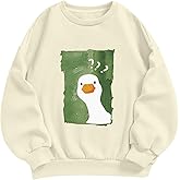 Zoemghc Cute Duck Sweatshirts for Women Silly Goose Graphic Funny Kawaii Sweatshirt Teen Girls Hoodie Pullover Tops