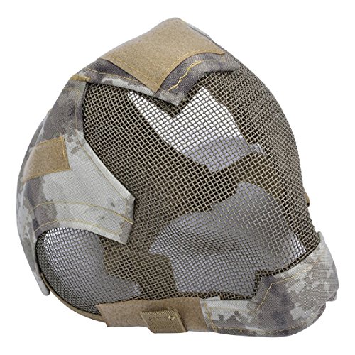 image for SODIAL Outdoor Airsoft Mask protective full-face fencing Steel Mesh ma