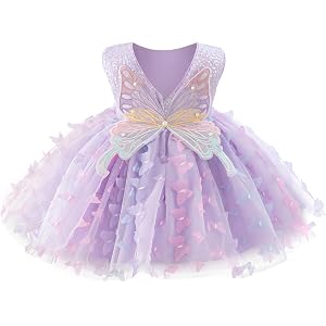 Toddler Girl Tutu Pageant Dress Sparkly Sequin Butterfly Flower Girl Formal Occasion Birthday Party