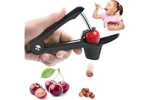 AXPSW Cherry Pitter Tool,Cherry Pitter Cherry Stone Remover Tool for Making Cherry Jam Cherries Corer Pitter Tool，Cherry Pitter Olive Pitter with Space-Saving Lock Design,Cherry & Olive Pitter （Black)
