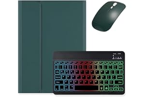 kaidisen Backlit Keyboard for Galaxy Tab S6 Lite 2022/2020 SM-P610/P613/P615/P619 Keyboard Case with Mouse, Detachable Backlight Color Keyboard Case with S Pen Holder,Dark Green+Black